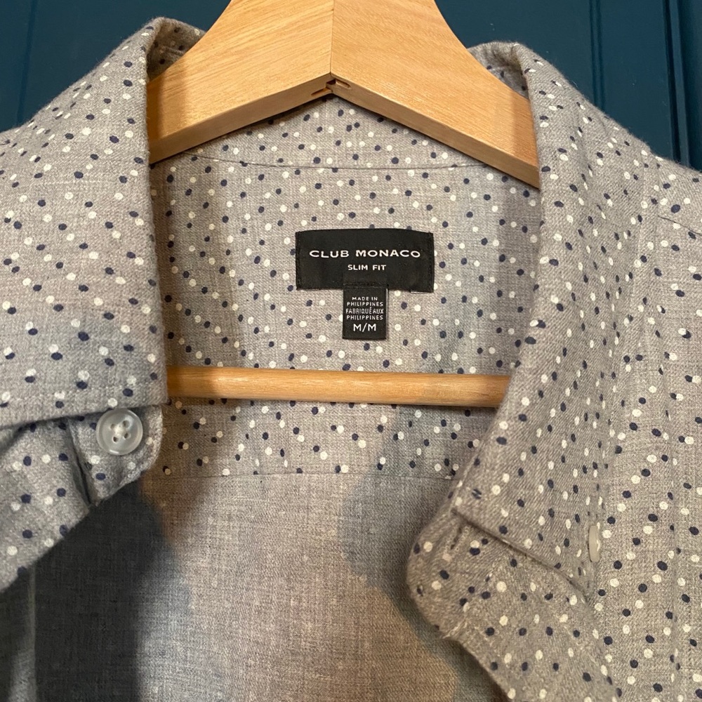 Club Monaco Polka Dot Oxford Shirt